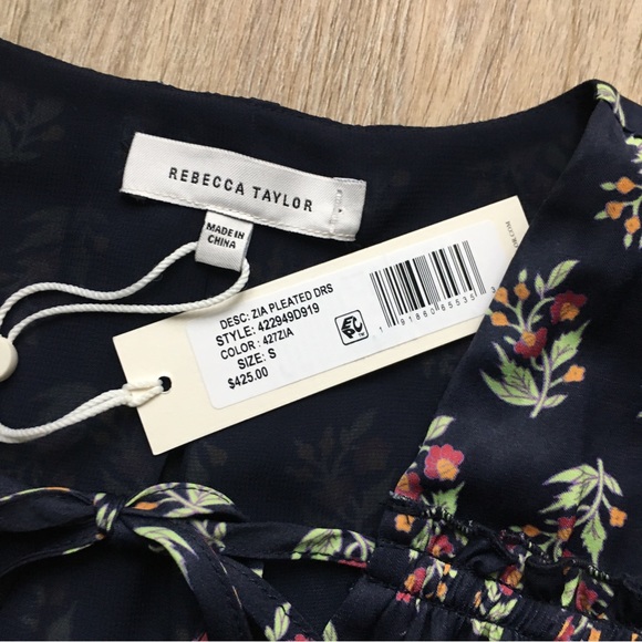 NWT Rebecca Taylor Zia Fleur Pleated Maxi Dress - Picture 13 of 16